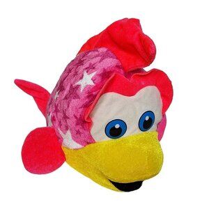 Classic Toy Co Pink Yellow Fish Stars Plush Stuffed Animal 13"